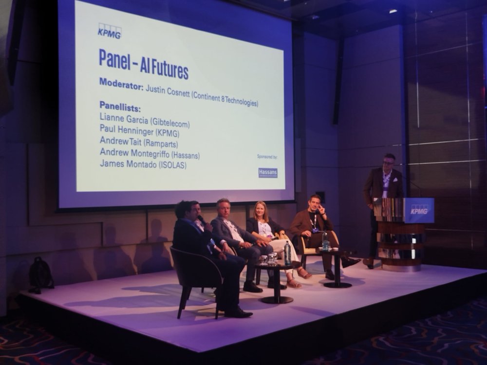 Speakers on stage