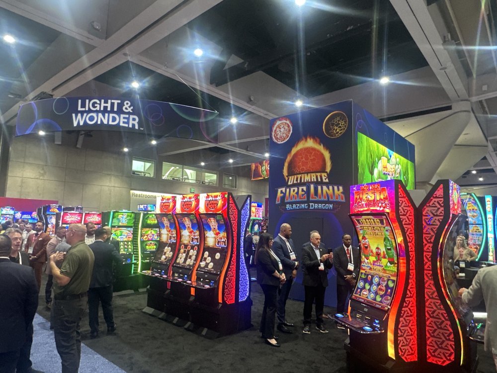 Light & Wonder booth at IGA