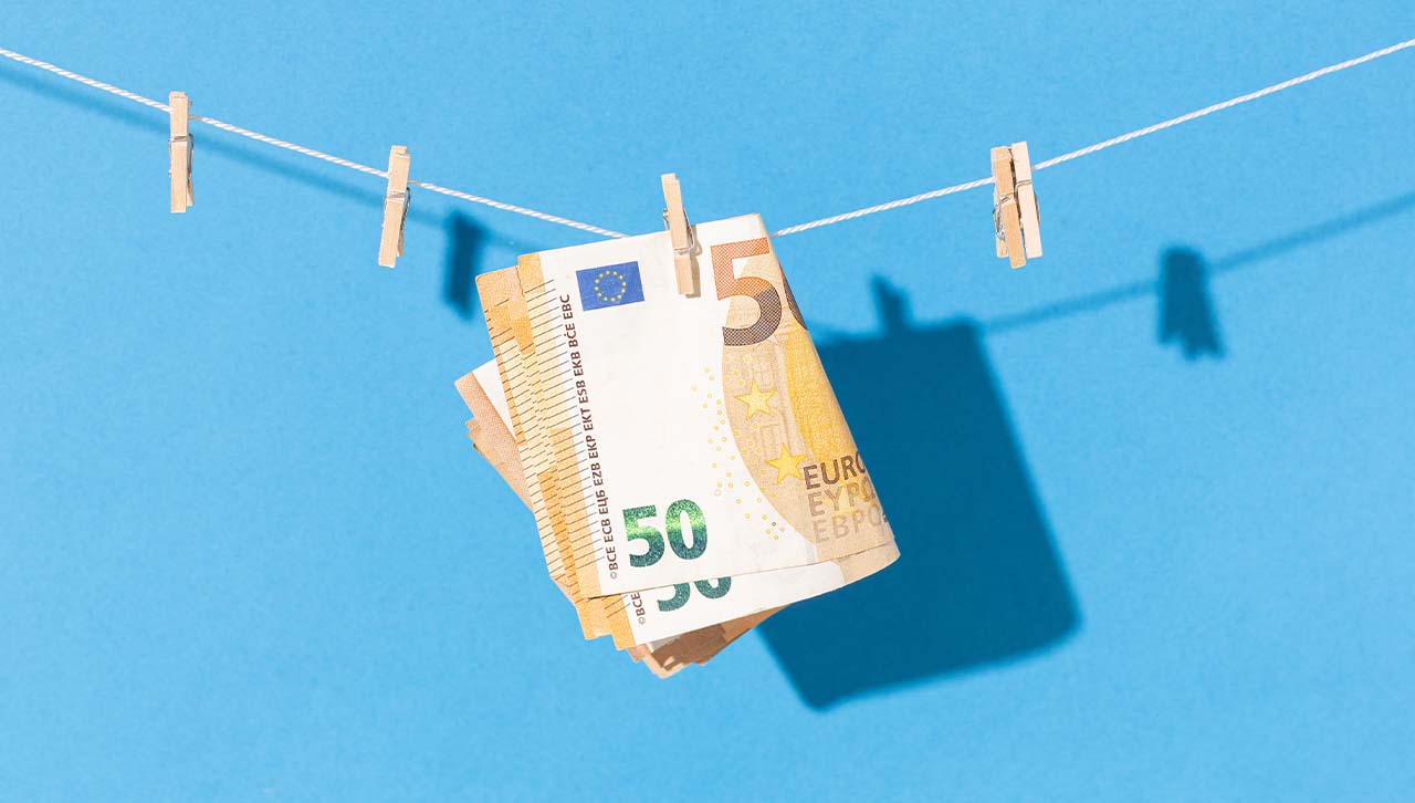 Euros on a washing line