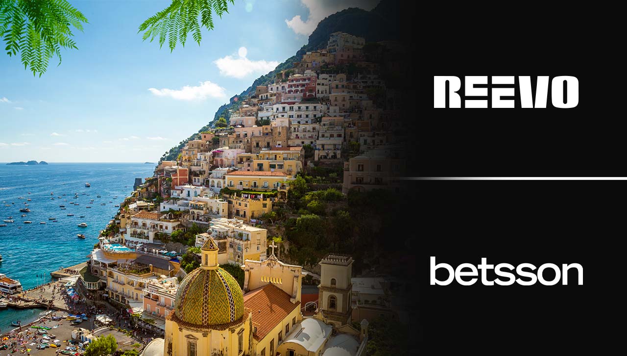 A scenic picture of Italy, with "Reevo" and "betsson" logos on the right