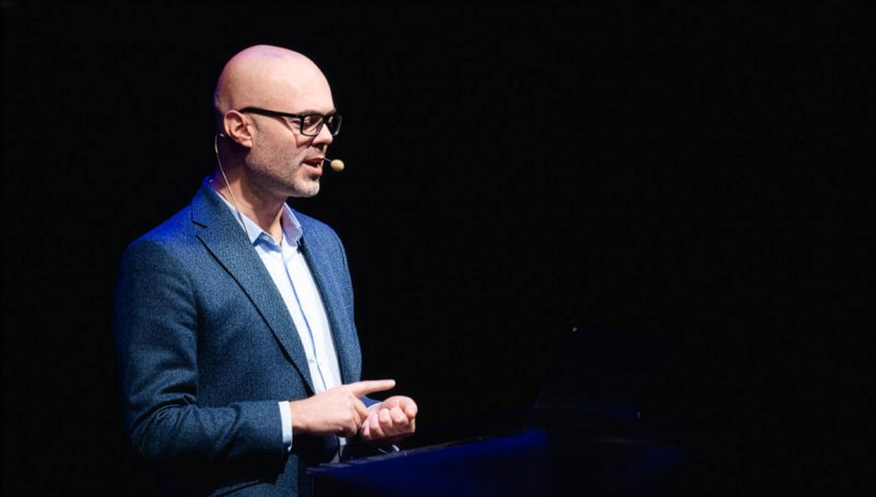 Giles Morgan Potter speaking at an event