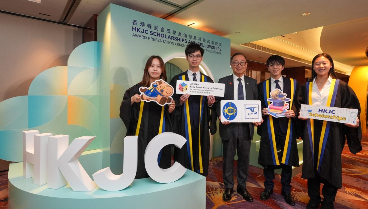 A group of students and professors at the HKJC event