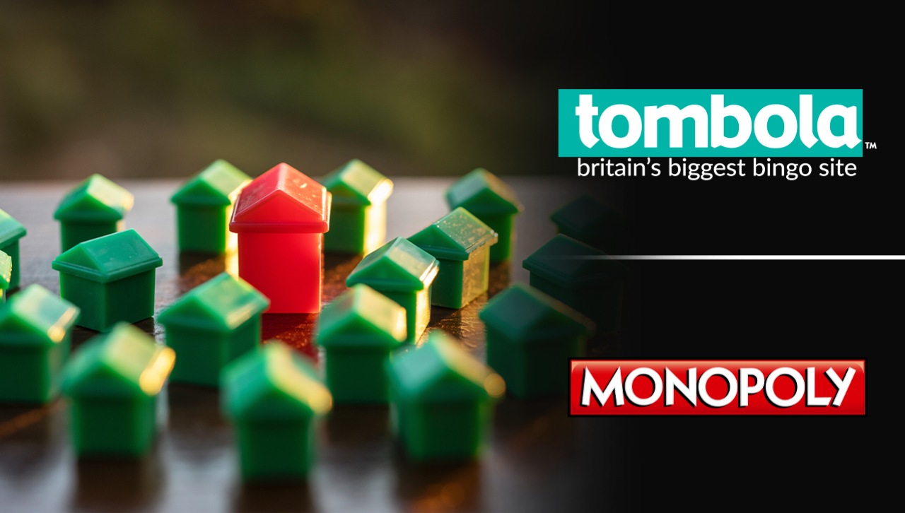 Monopoly houses with "tombola" and "Monopoly" logos on the right
