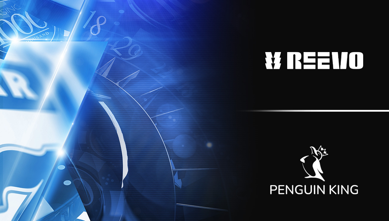 An online casino image with "REEVO" and "PENGUIN KING" logos on the right