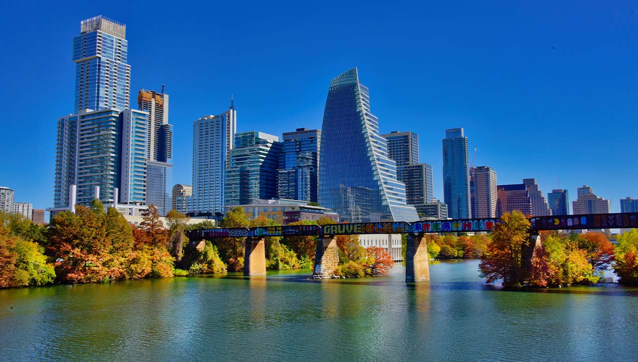 A view of the Texas skyline.